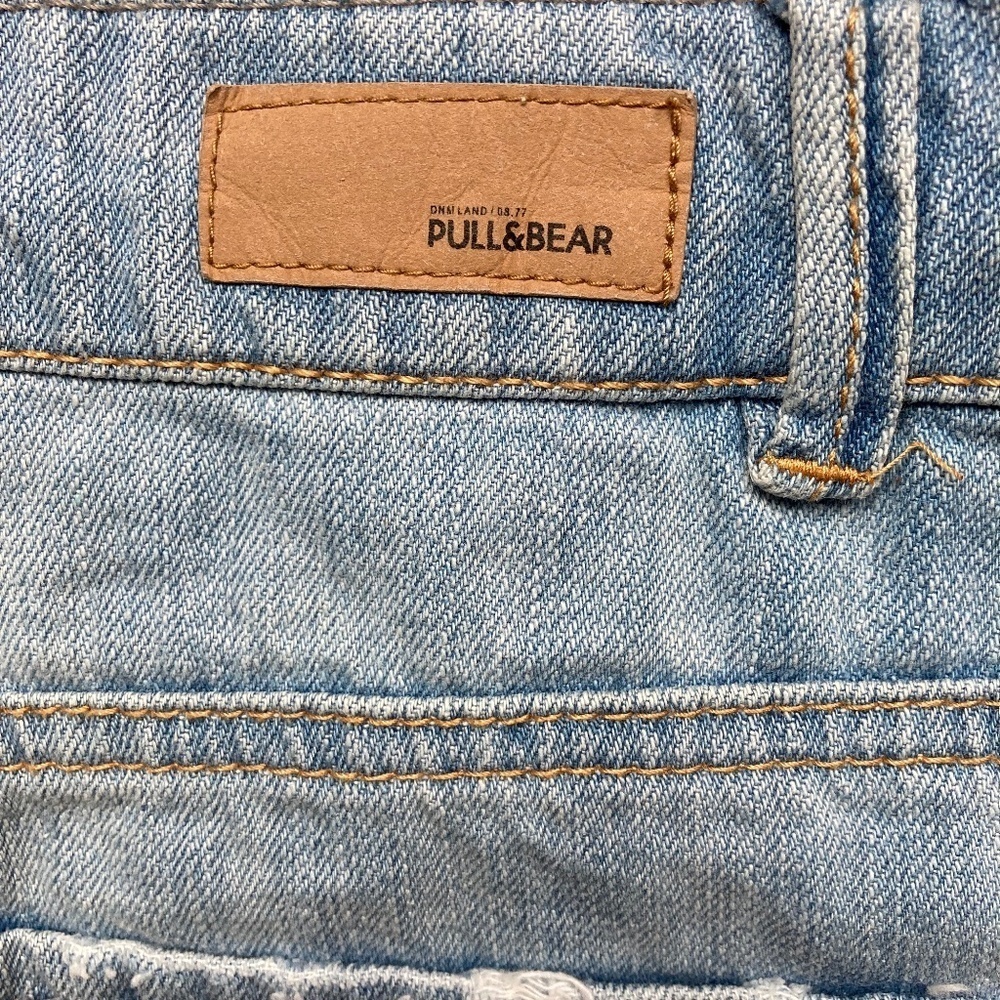 PULL&BEAR DISTRESSED MINI LOW RISE DENIM SKIRT SIZE 38 - Picture 8 of 8
